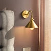 IWHD Full Copper LED Wall Lights For Home Indoor Lighting Luminaira Pull Chain Switch Bedroom Living Room Beside Lamp 4
