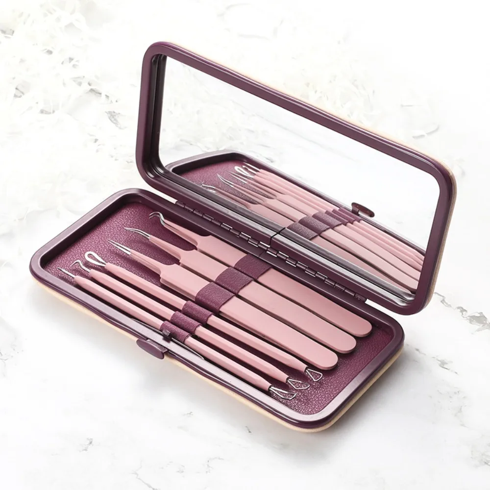 

Light Weight Cell Pimples Blackhead Clip Portable Effort-saving Acne Needle Tweezers Rubber and Plastic Handle Ultra-fine