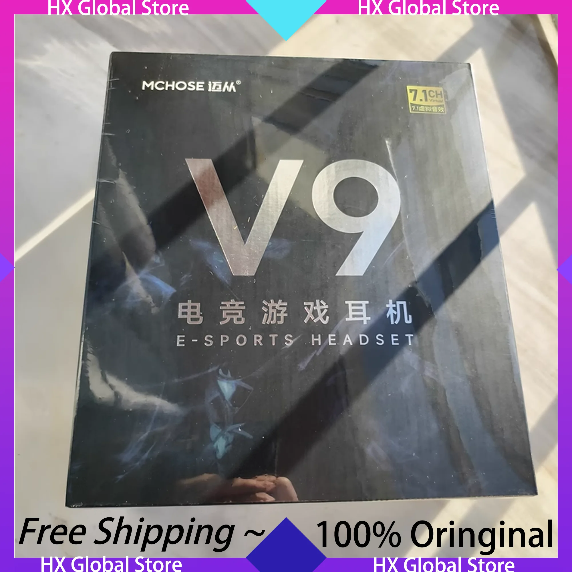 MCHOSE V9 Gaming Headphone V9 Pro 2.4g Wireless Low Latency e-Sport Special 7.1 Channel 2000mAh Long Life Battery ENC Mic 275g