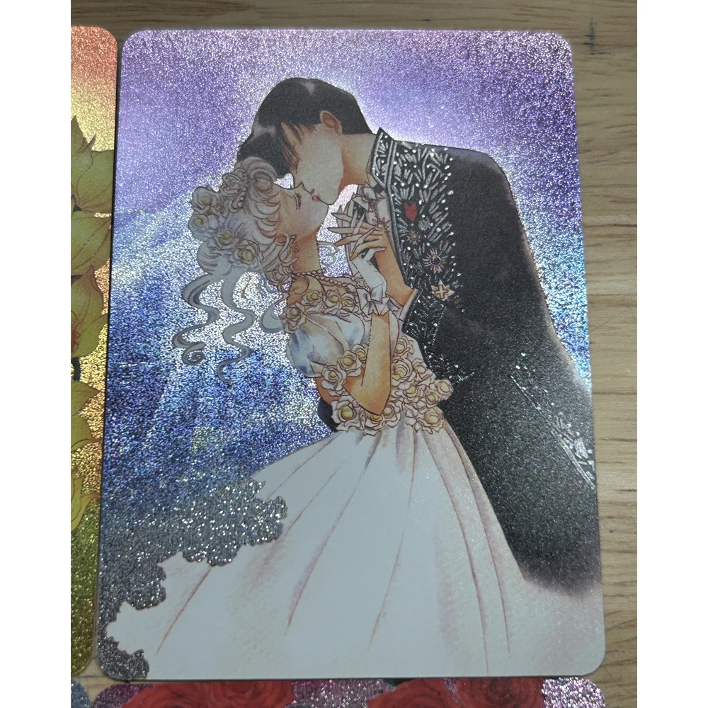 10Pcs/set Diy Tsukino Usagi Chiba Mamoru Chibiusa Original Painting Double-Sided Flash Card Classic Anime Collection Cards Toy