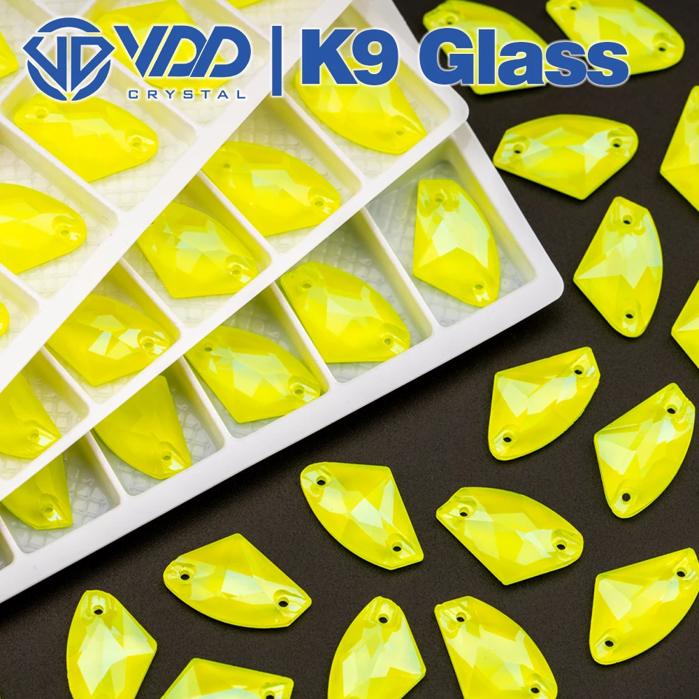 VDD Galactic Neon Lemon AAAAA K9 Glas-Nähkristalle zum Aufnähen von Strasssteinen mit flacher Rückseite für Bekleidungsdekorationen, Hochzeitskleid – Detail 7