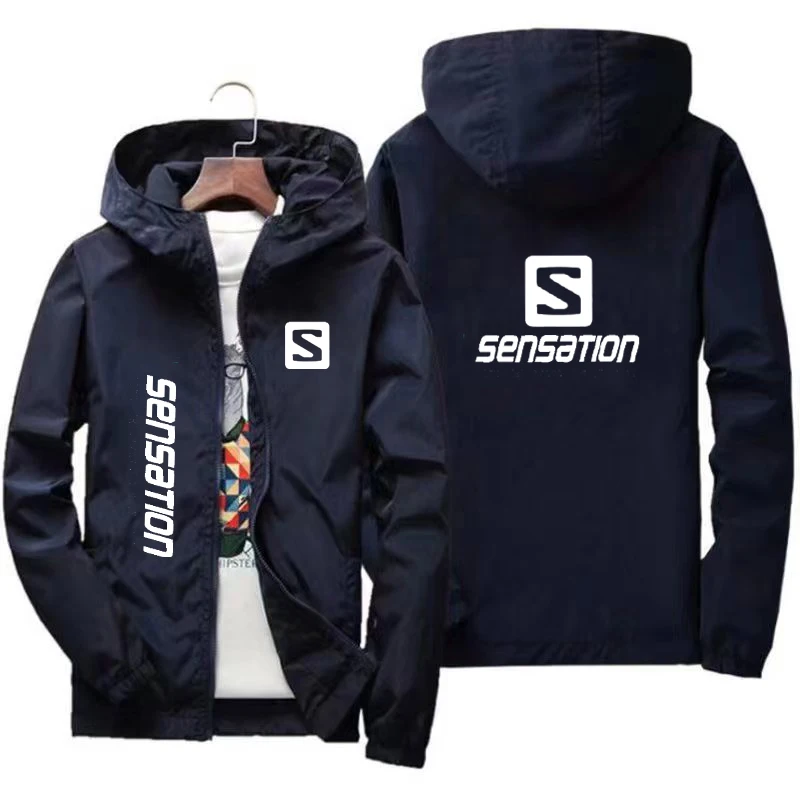 Men's Spring Autumn Windbreaker Hooded Waterproof Outdoor Sports Climbing Jacket Waterproof Fishing Jacket
