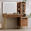 47.24" Big Modern Vanity Desk with Mirror and Lights,Makeup Vanity Desk with 5 Drawers and Storage Shelves & Power Outlet 1