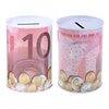 Metal Piggy Cylinder Coin Money Box Tinplate Material for Creative Euro Dollar Shaped Saving Money Box Decorat 2