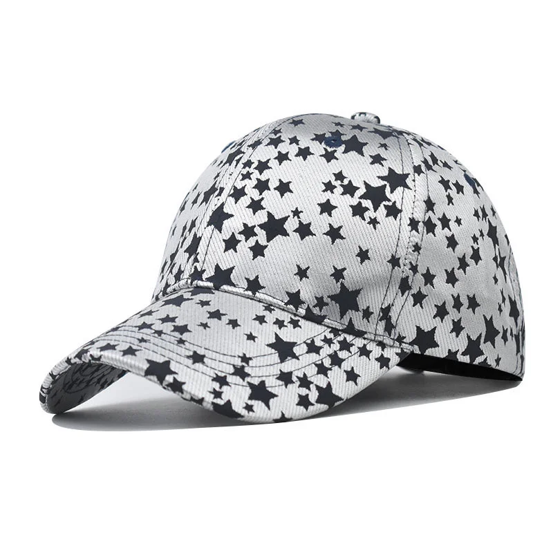 Spring summer new Korean five pointed star printed baseball cap men's and women's cotton sun visor blank baseball caps