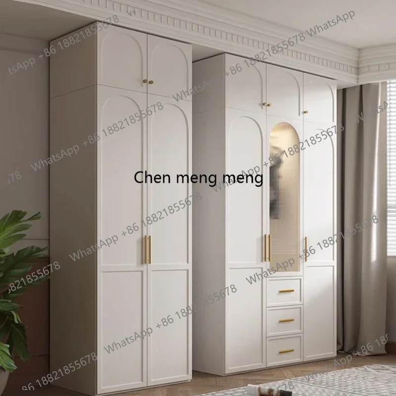 M138 화이트 프렌치-워드로브 원목 옷장 모던 럭셔리 수납장 가정용 가구 침실 옷 보관함