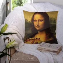 

Custom Mona Lisa Square Pillowcase Polyester Linen Velvet Printed Zip Decor Pillow Case Car 22119-04