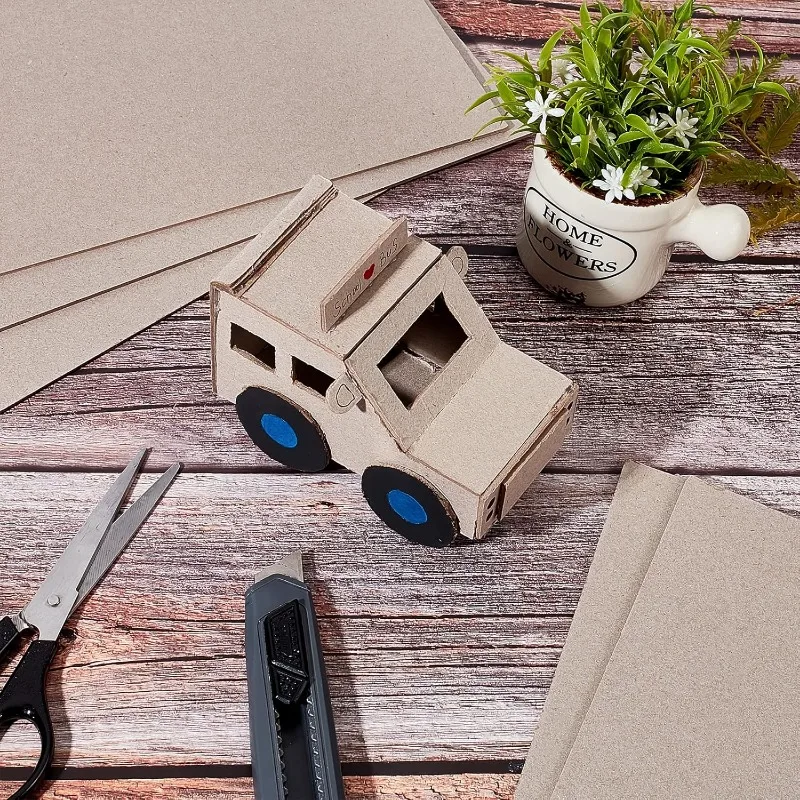 1Set 11.7x8.2” Book Board 6pcs 79PT Rectangle Binders Board for Book Binding Book Cover Heavy Weight Brown Kraft Cardboard Paper - 3