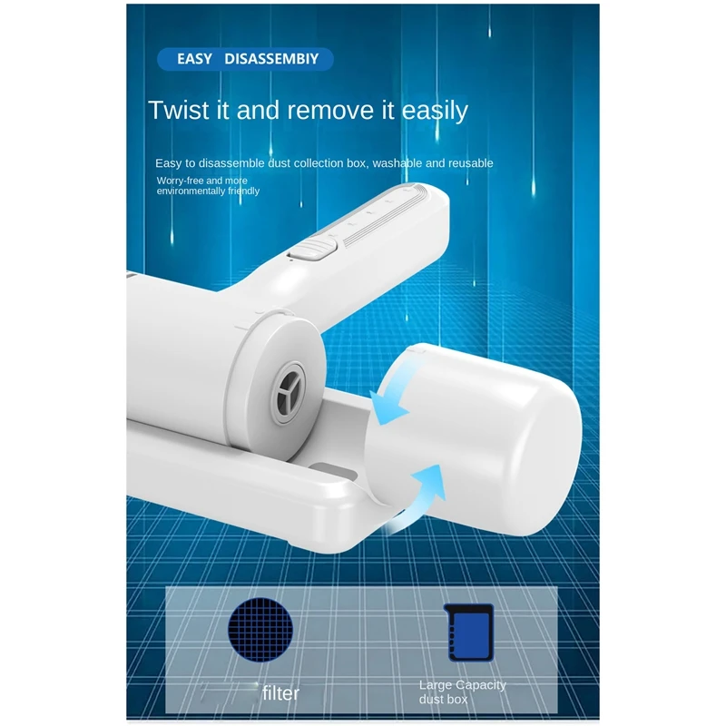 진드기 제거 브러시 침대 USB 진공 청소기 살균 소독 기계, 안전한 가정 청소 무선 로봇 액세서리