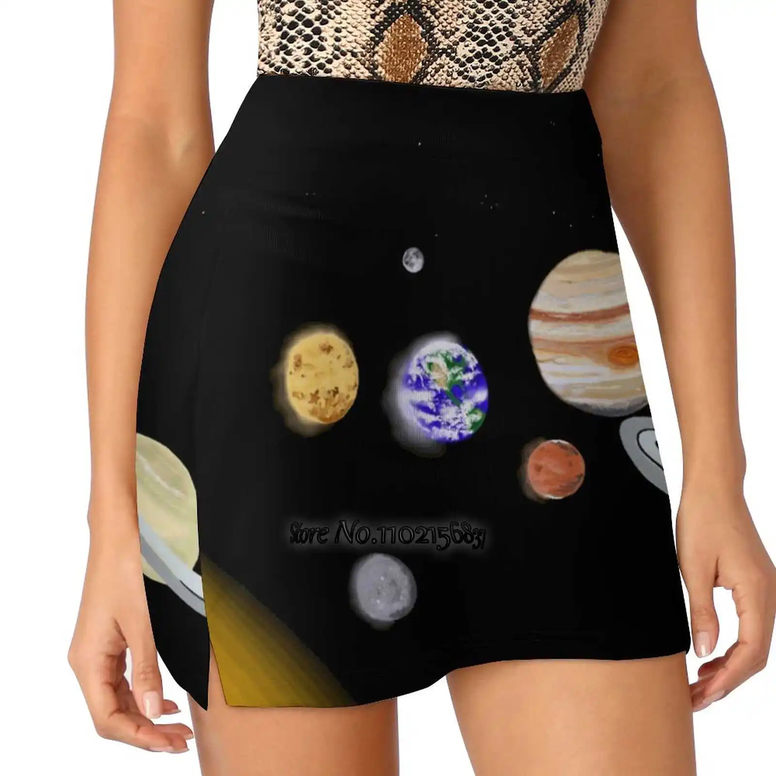 

Solar Sisters Women Mini Skirt Two Layers With Pocket Skirts Sport Fitness Running Skorts Space Solar System Universe Galaxy