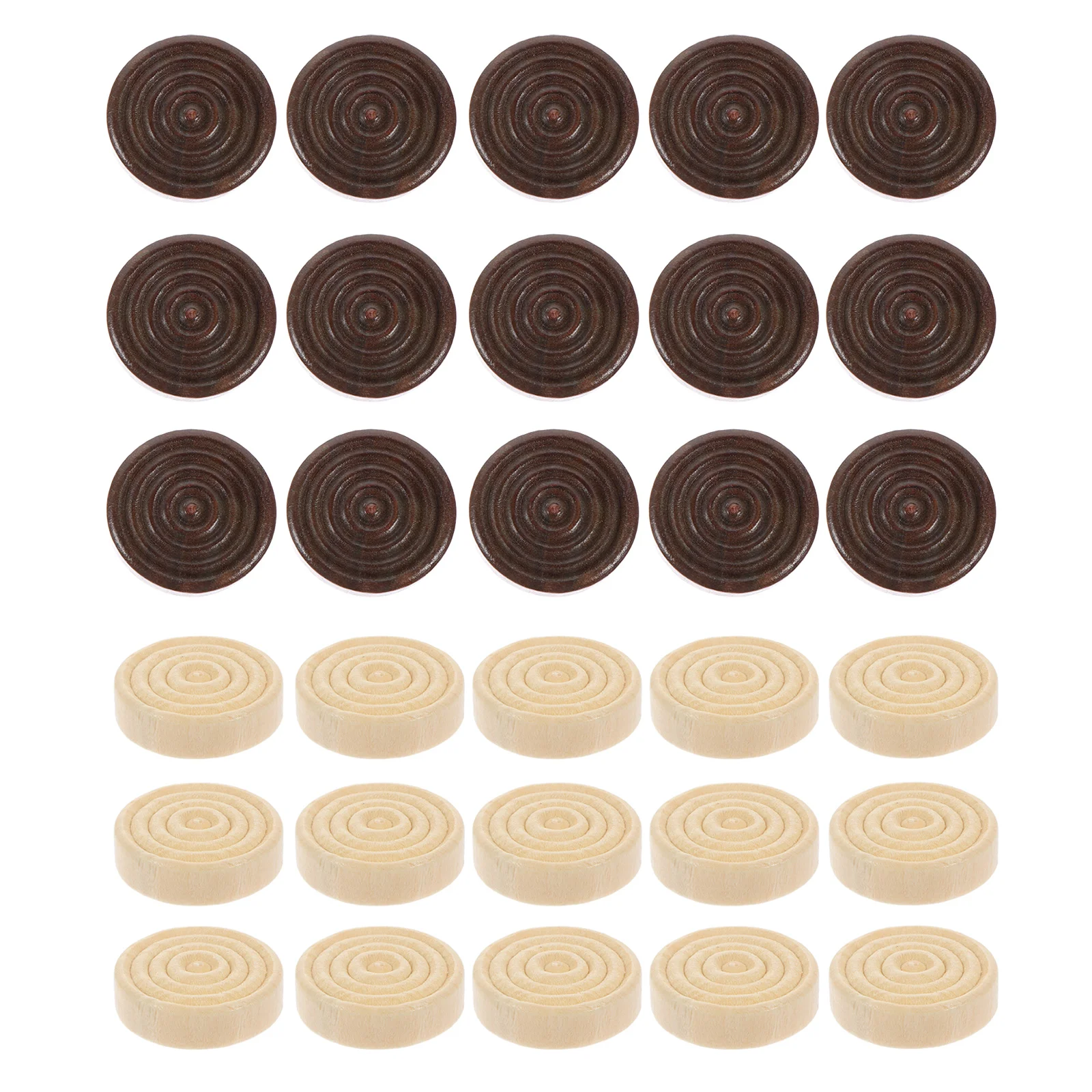 48 Pcs Checkers Checked Accessories Chips Wooden Replacement for Game Chess Travel