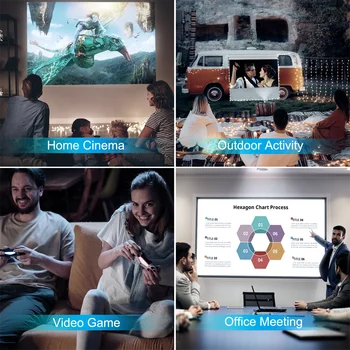 WEWATCH V50 Projector HD Native 1080P Bluetooth WiFi Proyector Built-in Speaker Portable Outdoor Player Home Theater Projectors 6