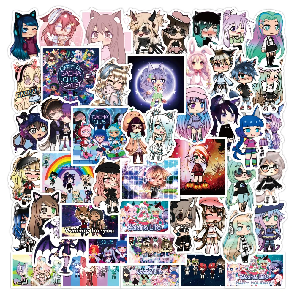 10/30/50 pçs jogo gacha vida anime adesivos portátil guitarra geladeira  telefone à prova dwaterproof água graffiti adesivo decalque criança  brinquedo clássico - AliExpress