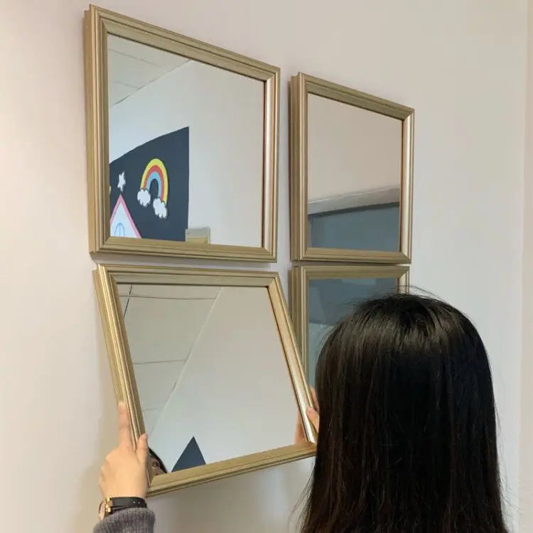 

desk mirror Wall Mirrors nordicc Living Room Wall Decoration Irregular Mirror Free Designer Elegant Home Decoration Accessories