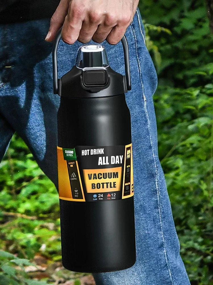 Description Picture 4 of itemOutdoor Portable Thermos with Straw 304 Stainless Steel Thermal Mug Tumbler Cup Sports Vacuum Flasks Cold and Hot Water Bottle