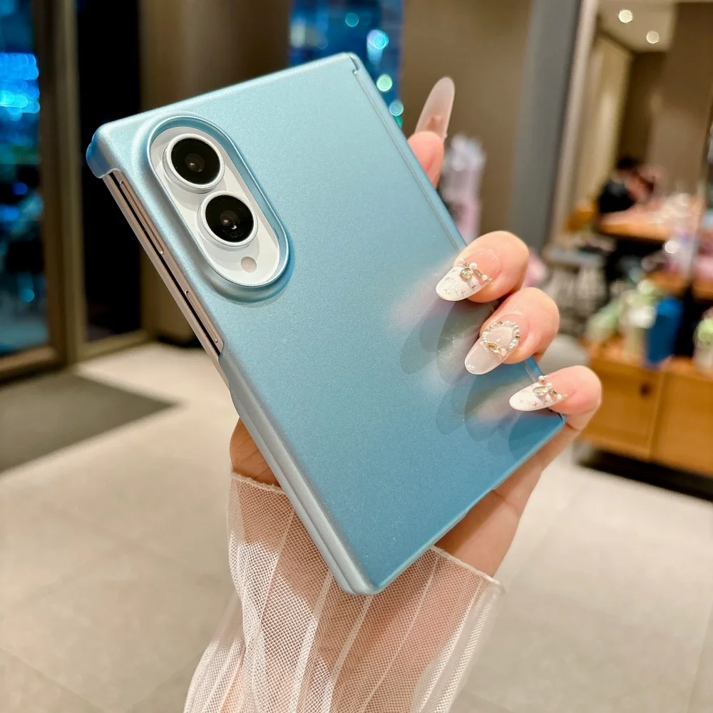 Metallic Paint Phone Case with Hinge Skin Feel and Dual-Axis Shockproof Bumper