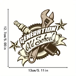 Vintage Anime Waterproof Decal - Retro Automobile and Motorcycle Sticker (Yellow)