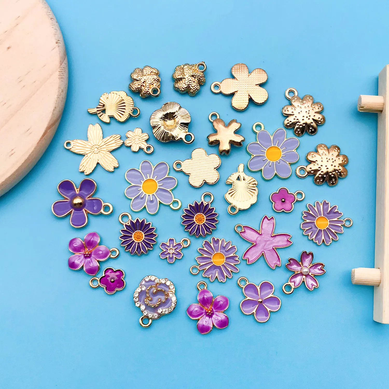 30pcs Mixed Oil Purple Set Jewelry Making Necklace Bracelet