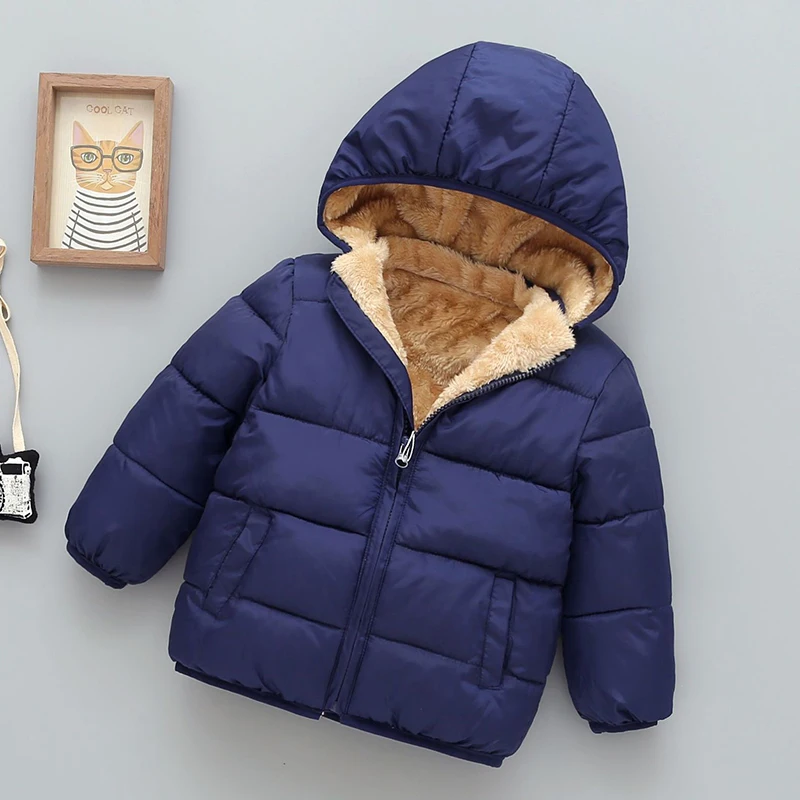 Winter Baby Kids Fleece Jacket For Children Cartoon Coats Autumn Boys Warm Hooded Down Jackets Girls Plush Warm Outerwear Down Jacket Children Jackets Girls Coat