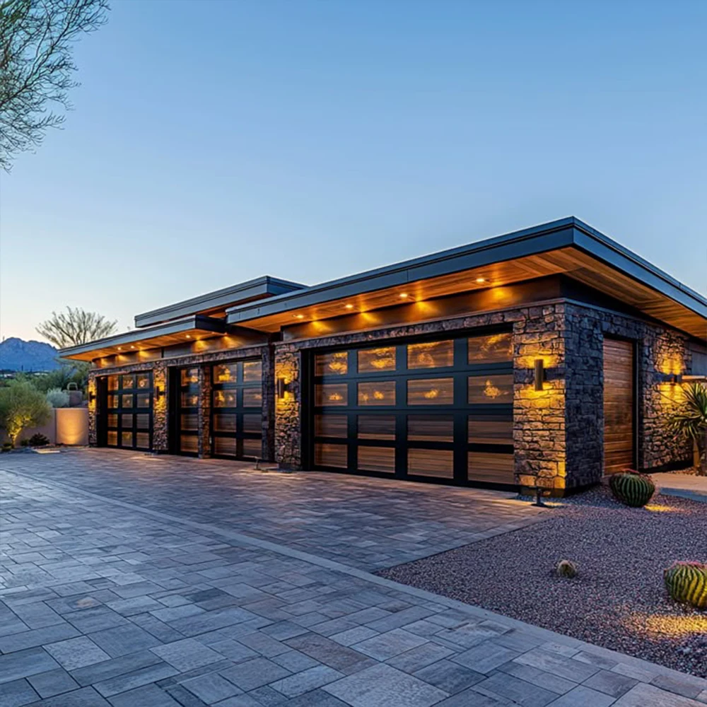 Sixinalu Garage Door House Security Building Entrance Folding Entry Front Aluminum Profile Doors Double Glazed Home Decor