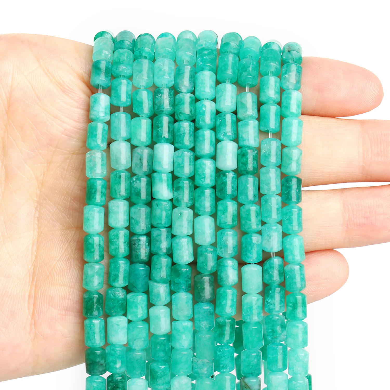 6x4mm Zylinder Naturstein Perlen Jade Amazonit Spalte Lose Spacer Perlen Für Schmuck Machen Liefert Diy Charms armband 15'' – Detail 13