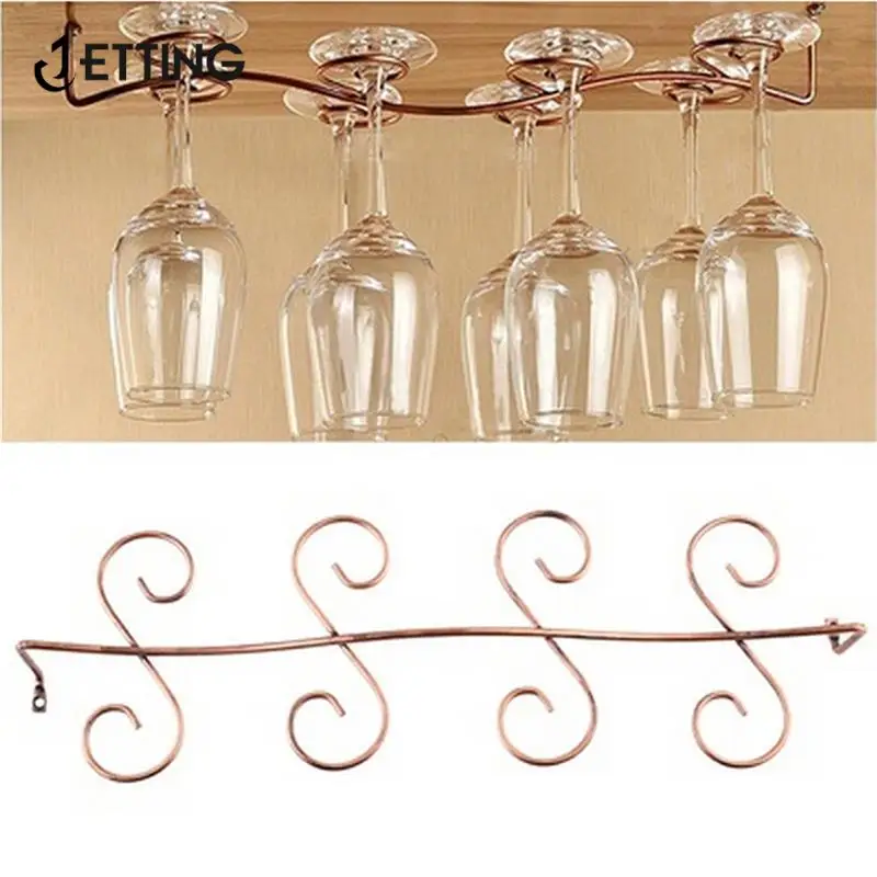 Estante para copas de vino 6/8 de alta calidad, soporte colgante debajo del Bar, tornillos de cocina, cubos, enfriadores y soportes|wine glass rack|glass rackhanging stemware - AliExpress