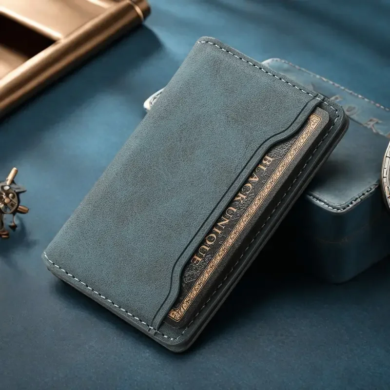 Denior Artificial leather credit card magnetic elastic wallet(3 card slot)with strong magnetic accessories | ID card clip wallet