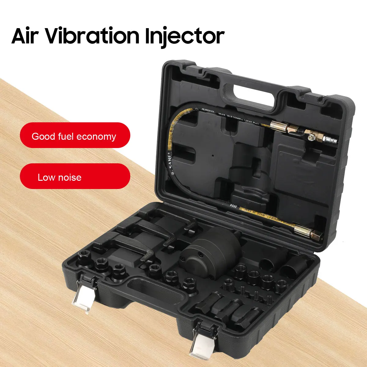 24PCs Professional Pneumatic Diesel Injector Puller Removal Tool Kit neumatic Injector Extractor Air Vibration Set