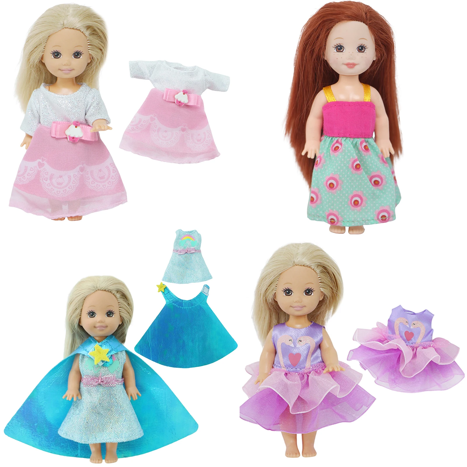 Mix Doll Accessories Nursery Dollhouse Furniture Baby Trolley Chair Bed Swing Slide Shoe Clothes for 4 Inch Doll Kids Toy Gift