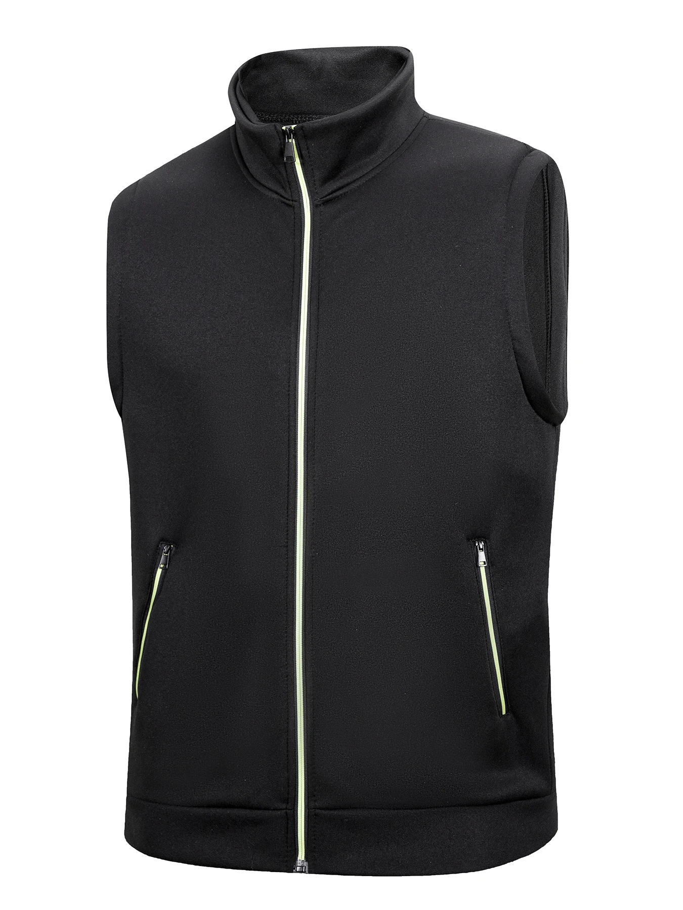 Mens Breathable Solid Color Zipper Sleeveless Jacket