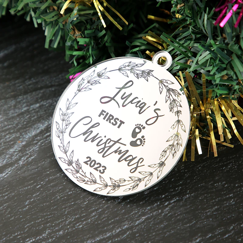 Personalized Baby's First Christmas Engraved Keepsake Ornament