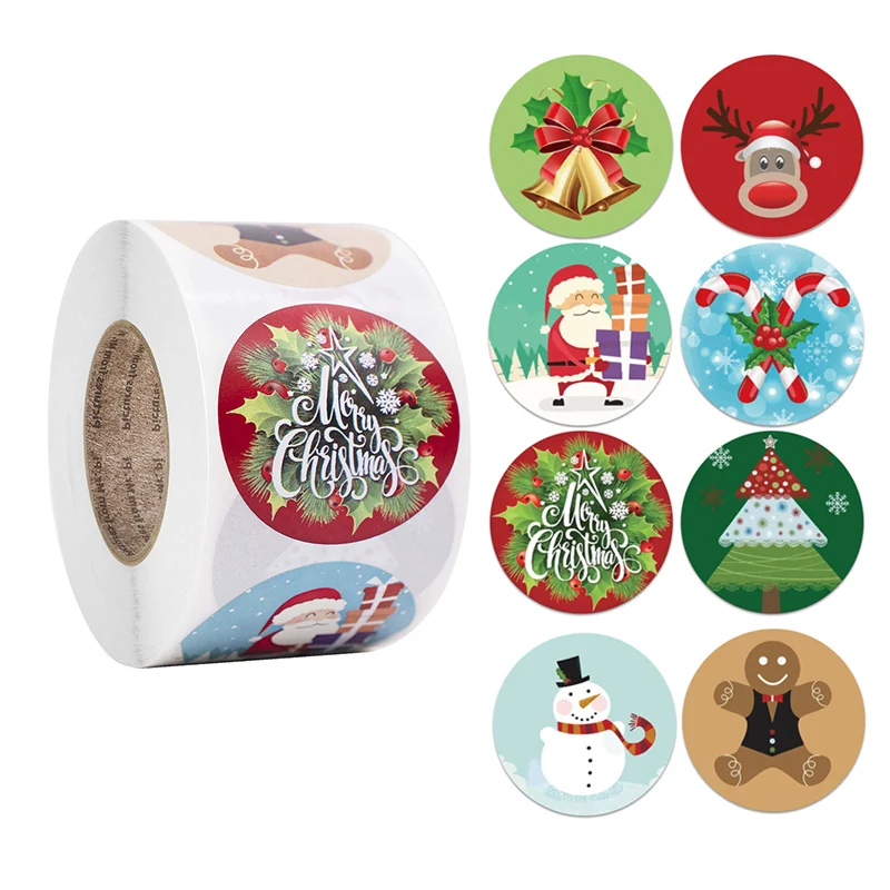 Stickers Ronds Noël 2.5 Cm Lot 500 500 Autocollants Bonhomme De Neige Noël - Ronds 2,5 Cm - Pour Décorer Cadeaux, Fenêtres, Cartes - Adhésif Fort Stickers Enfants Scrapbooking