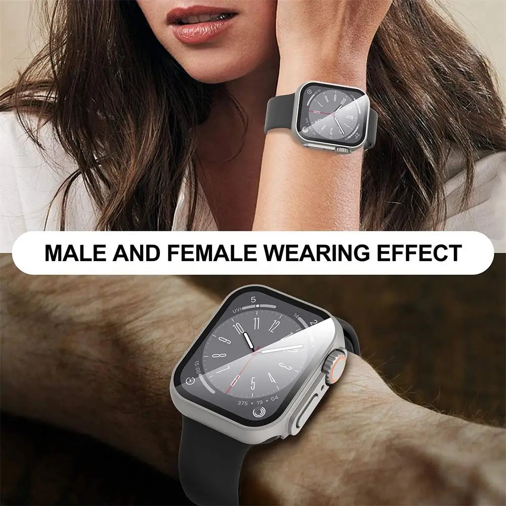 Enhanced Glass and PC Protective Cover for Apple Watch - Premium Appearance Upgrade