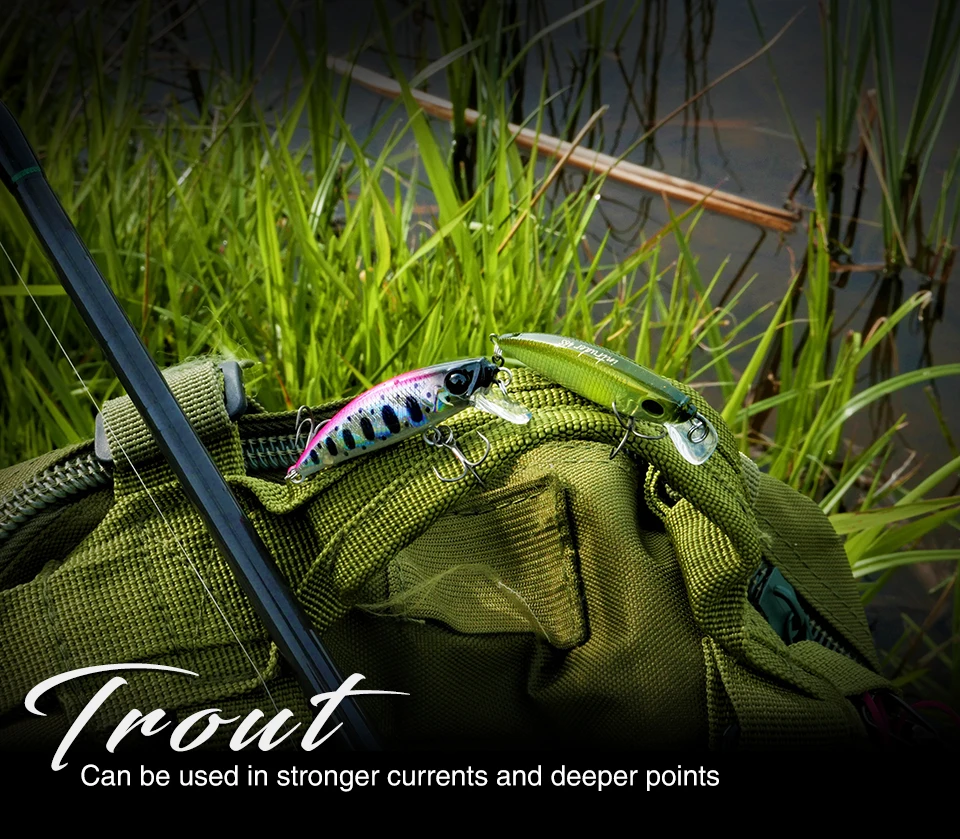 Description Picture 6 of itemTSURINOUA 46S 46mm 5g Bait Finesse Sinking Minnow Fishing Lure Jerkbait Intruder Trout Light Game Hard Bait Rockfish Swimbait