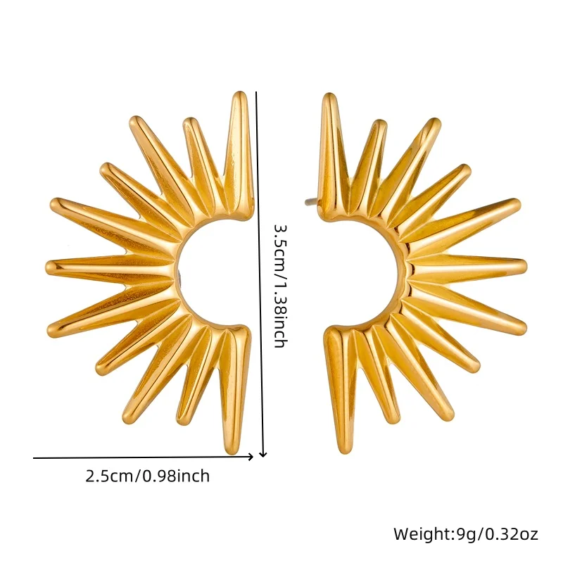 DIEYURO 316L Stainless Steel Love Pearl Round Square Fan Shaped Irregular Design Earrings Women New Trend Ear Jewelry Gift Party