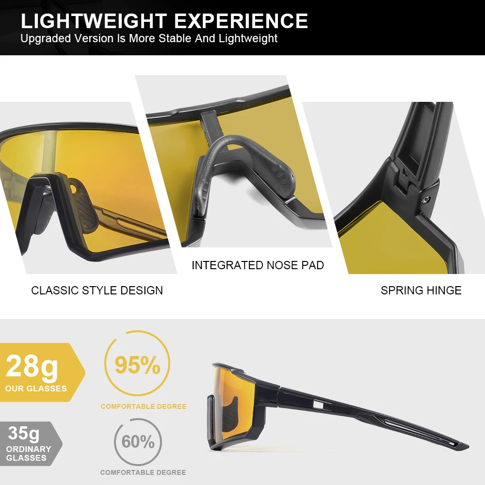 Outdoor Photochromic Night Vision Polarized Sunglasses for Men Sports Riding Fashion Shades