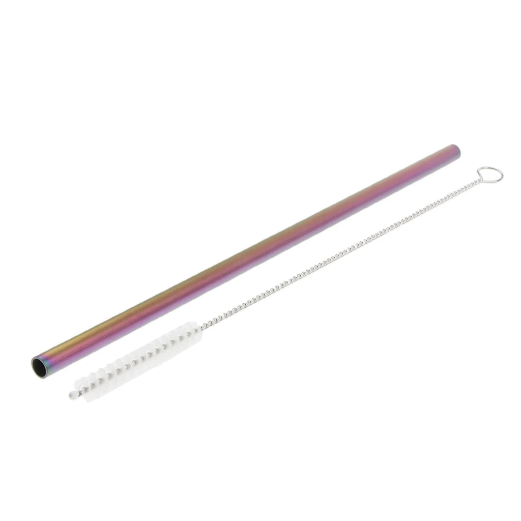 Strong Ultralight Titanium Drinking Straw with Cleaning Brush Bent and Straight 2 Shape Optional