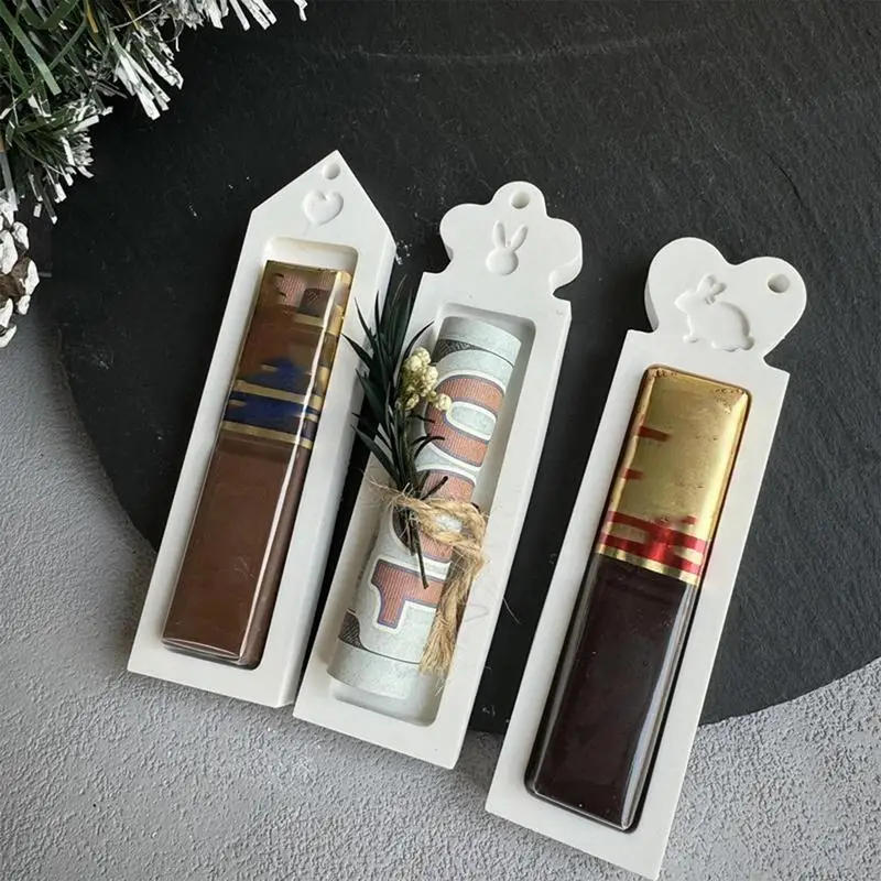 Chocolate Stand Mold 3pcs Silicone Home Parties Decorations Resin Mould Festival Candle Making Mold Easter Bunny Molds Reusable