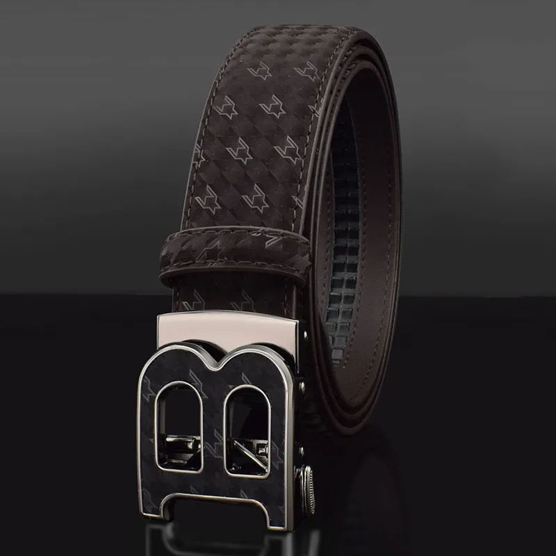 Louis Vuitton Silver Buckle Monogram Belt Genuine Leather Black