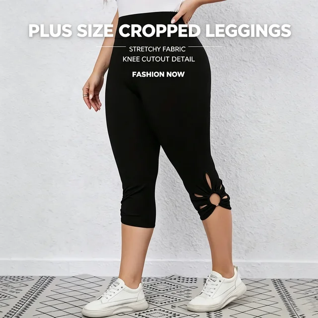 Women's plus Size Stretch Leggings Summer Elastic Waist Seamless Casual Capri Pants Short Length Essential Leggins for Mujer 5