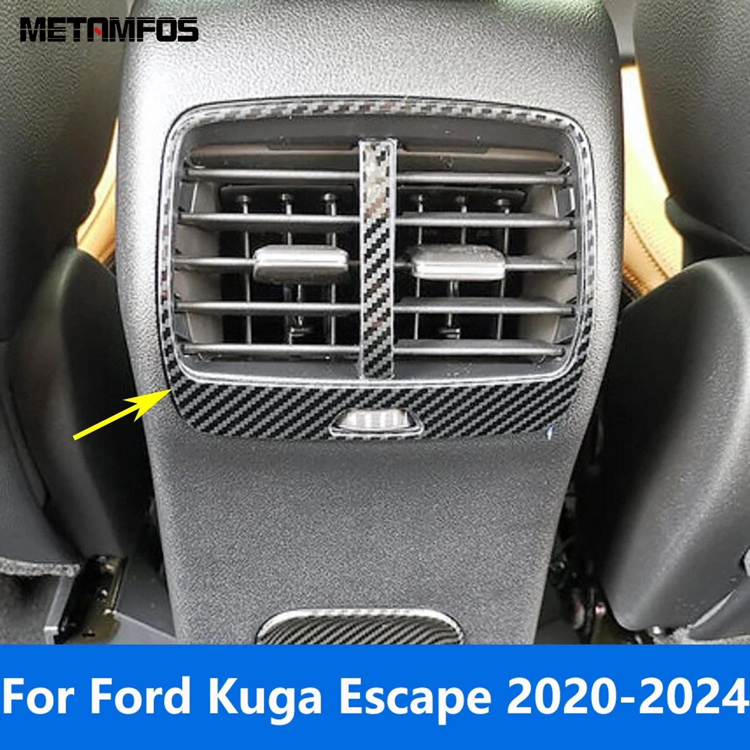 

Подлокотник из углеродного волокна для Ford Kuga Escape 2020-2023 2024, Задняя Крышка вентиляционного отверстия, отделка, аксессуары для интерьера, Стайлинг автомобиля