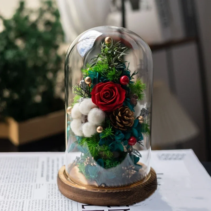 Diameter=25cm Height=25cm 30cm 35cm 40cm 45cm Glass Dome Home Decoration Different Base Transparent Cover Birthday Favor Gift 5