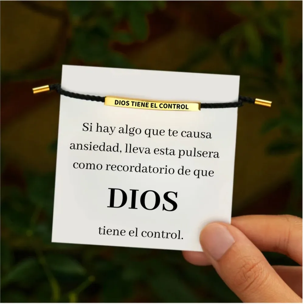 New Fashion Inspirational Bracelet Spanish  'God Is in Control' Engraved Letter Bracelert for Women Men Bracelet Jewelry Gifts