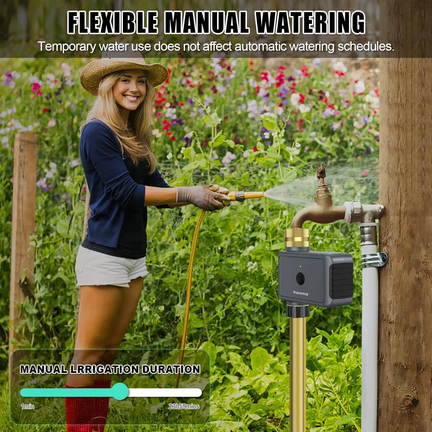 مؤقت رشاشات أوتوماتيكي من Insoma مزود بعمود نحاسي،...