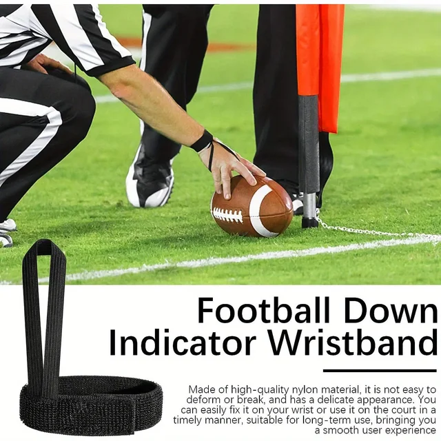 1/4PCS football field marker indicator wristband, black football team down indicator football wristband referee wristband length 6