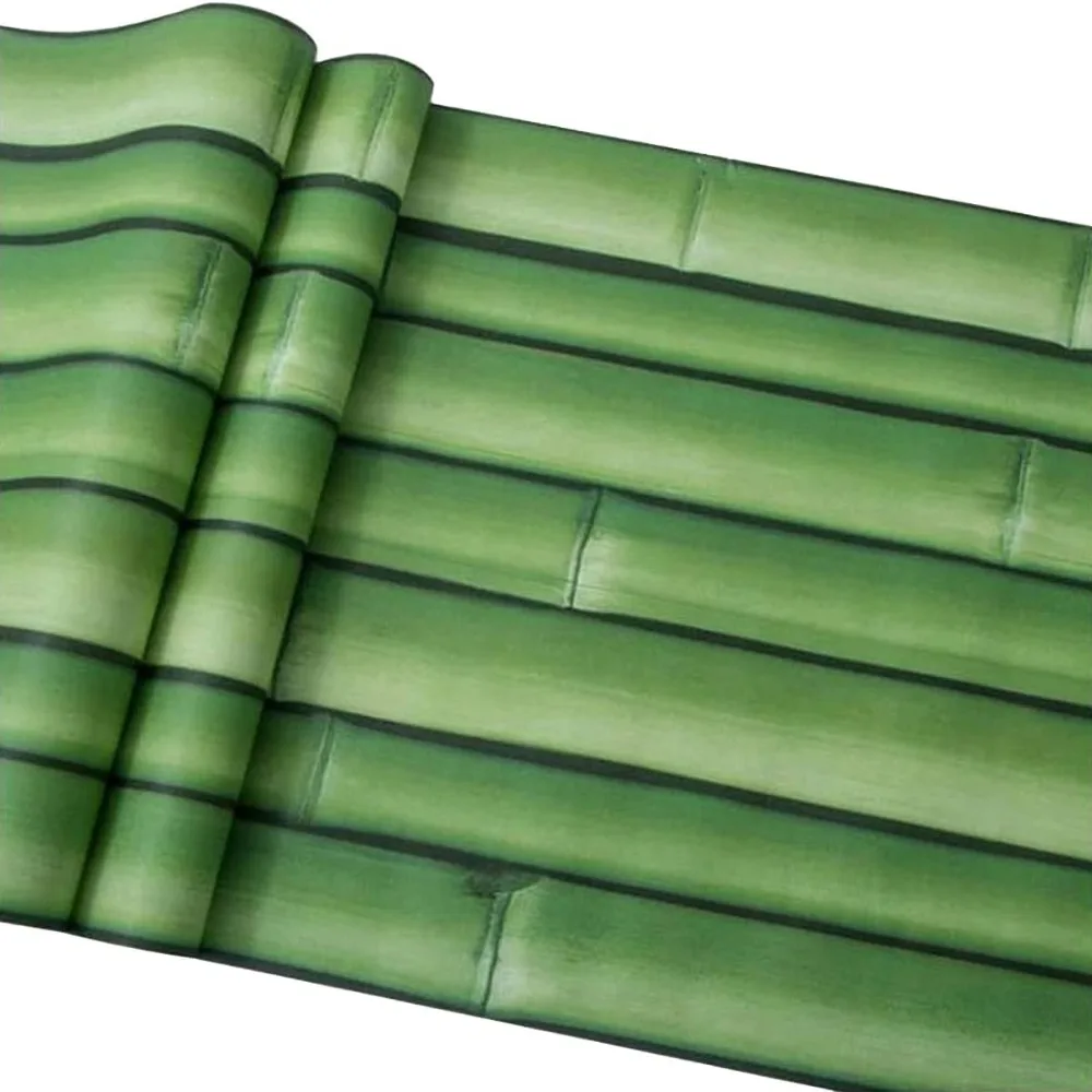 Self-adhesive Bamboo Wallpaper Vinyl Contact Paper Detachable Green Peel and Stick Wall Sticker Kitchen Living Room Bathroom