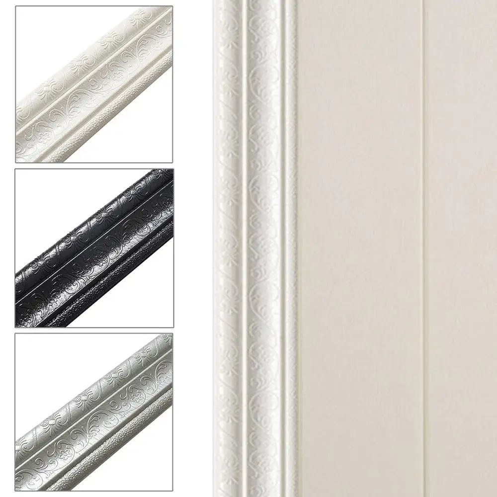 Description Picture 4 of item3D Wall Trim Line Skirting Border Self Adhesive Waterproof Baseboard Wallpaper Wall Sticker Living Room Ceiling Home Decor