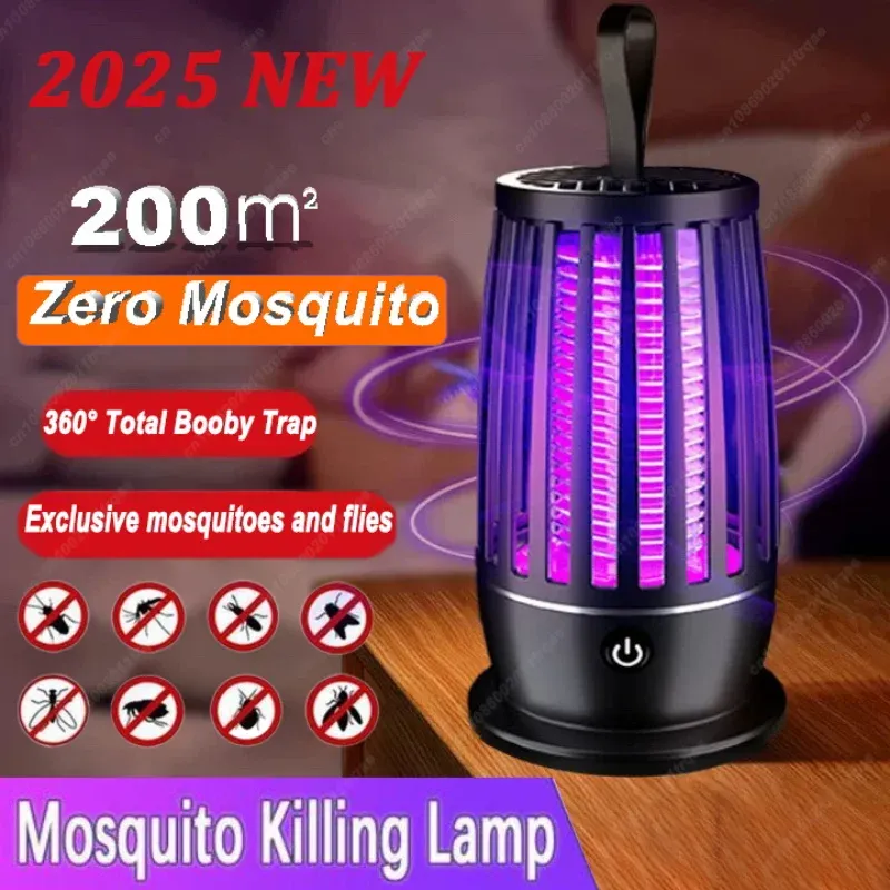 360°New Mosquito Light Portable Full Coverage Electric Flytrap Bedroom Mute Rechargeable Night Light Mosquito Exterminator 2025