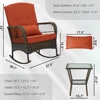 Outdoor Wicker Rocking Chairs, 3 Pieces Patio Furniture Rattan Rocker Chairs Wicker Rocking Bistro Set with Cushions and Side Ta 2