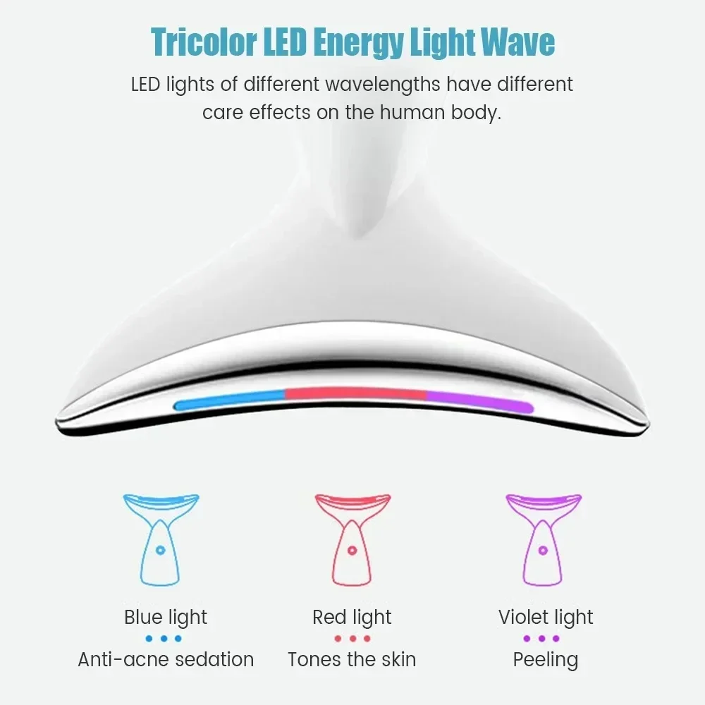LED 3 In 1 Neck Face Beauty Device Tighten Reduce Double Chin Lifting Tighten Anti-Wrinkle Home Face Lifting Skin Care Machine